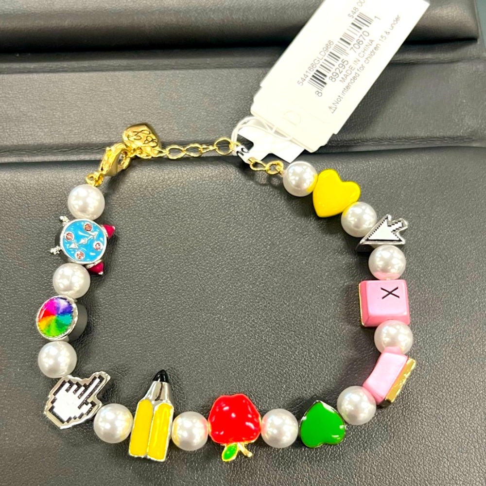 NWT Betsey Johnson Gorgeous 
Teacher School Multi Charm Bracelet